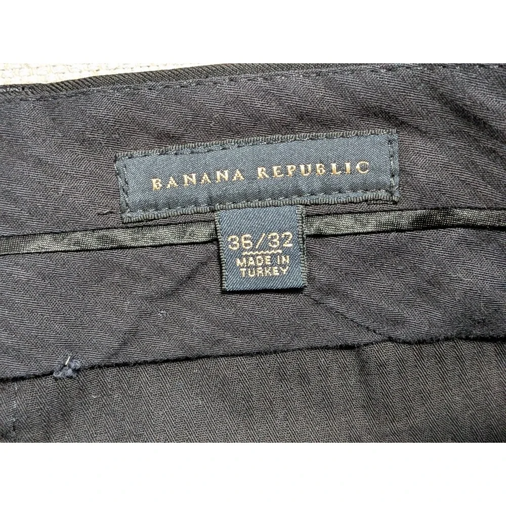 Banana Republic Mens Pants Black 36x32 VTG Wool Lined Pockets Belt Loops Regular